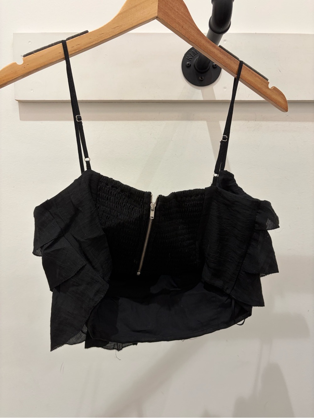 Astr Ruffled Black Tank PM - Picture 2 of 2